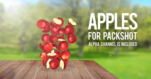 Red apples are combined in various forms of packaging. Stock Footage 74800925