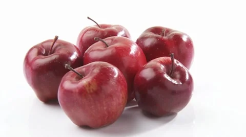 Red apples arranged in a circle Stock Footage 8571651