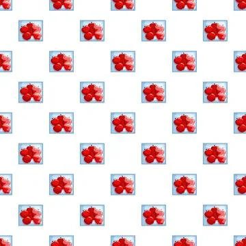 Red apples in baskets repeating seamless pattern Stock Illustration