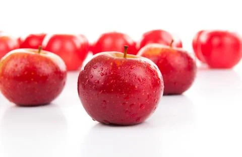 Red apples closeup Stock Photos