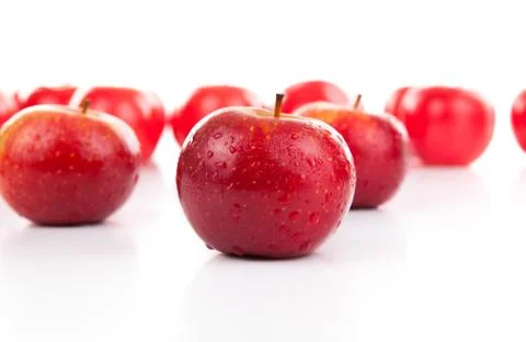 Red apples closeup Stock Photos