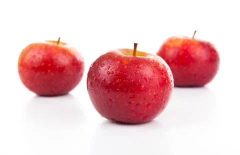 Red apples closeup 库存照片