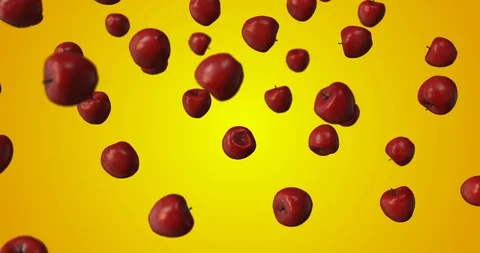Red apples falling Video stock 88353257