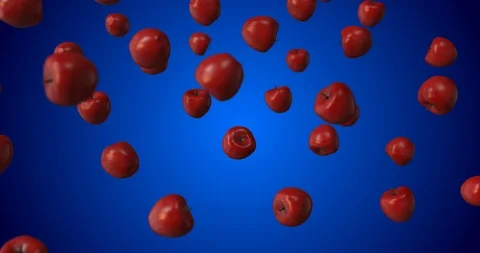 Red apples falling Video stock 88364578