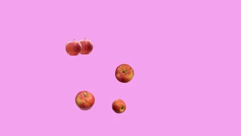 Red Apples Flying Motion Design Graphic 库存影片 127122802
