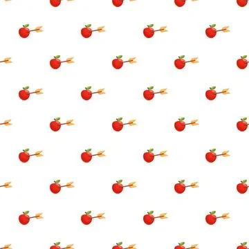 Red apples hit by arrows seamless pattern Illustrazione stock