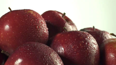 Red Apples isolated rotating on white background Stock Footage 62412522