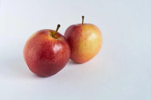 Red apples isolated on white background with copy space for your text. Stock Photos