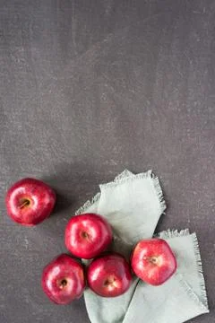 Red apples on a painted background 写真素材