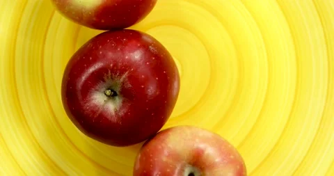 Red apples rotating Stock Footage 147214067