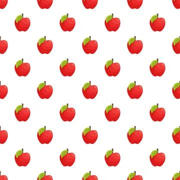 Red apples seamless pattern creating fruit background Stock Illustration