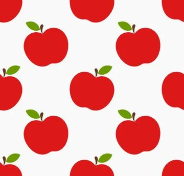 Red apples seamless pattern. Vector illustration Stock Illustration