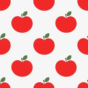 Red apples seamless pattern. Vector illustration. Illustrazione stock