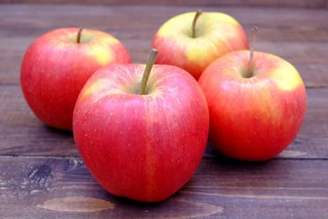 Red apples on a table Stock Photos