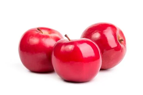 Red apples on a white background Stock Photos