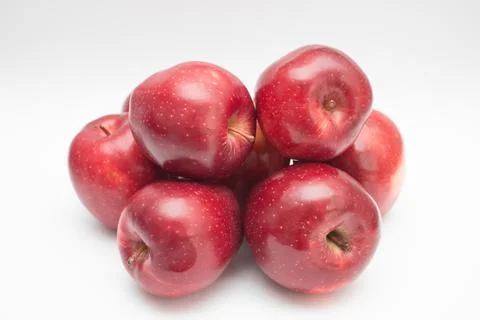 Red apples on a white background Stock Photos