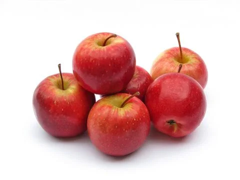 Red apples on white background Фото