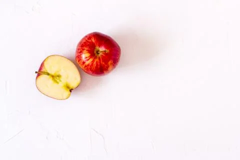 Red Apples on white table. Stock Photos