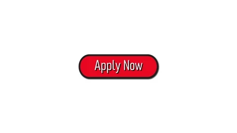 Red apply now button with cursor icon animated on white background. Stock Footage 258342268
