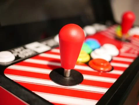 Red Arcade Joystick Stock Photos