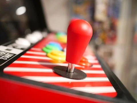 Red Arcade Joystick Stock Photos