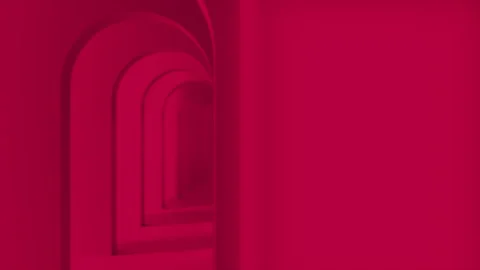 Red Arch Corridor - High Quality Stock Footage Stock Footage 310750033