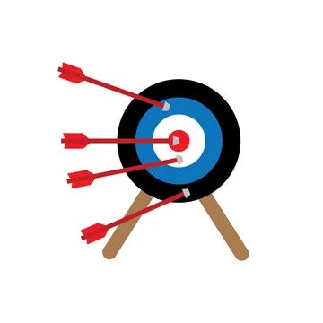 Red archery target icon. Stock Illustration