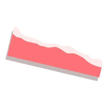 Red area chart graph showing market volatility going down Stock Illustration