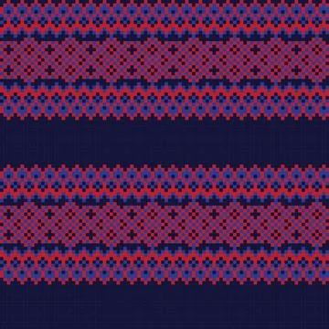 Red Argyle Fair Isle Seamless Pattern Design Illustrazione stock