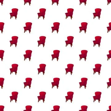 Red armchairs seamless pattern creating stylish background Stock Illustration