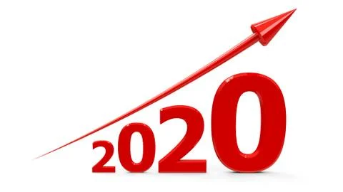 Red arrow up with 2020 Stock Illustration