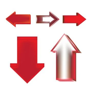 Red arrow 3d concetp Illustrazione stock