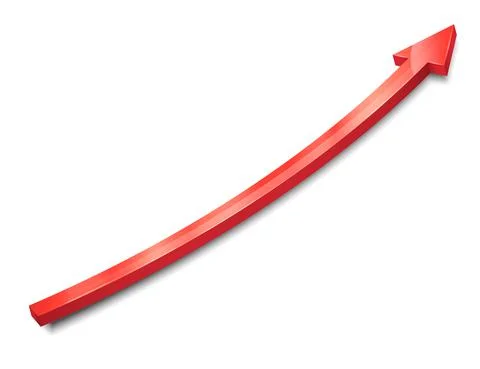 Red arrow. 3d UP financial graph isolated on white background. Vector illustr Stock Illustration
