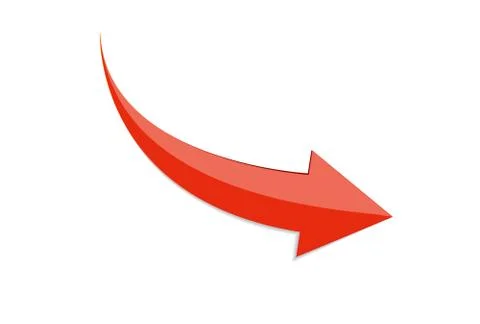 Red Arrow 3d  Sign Icon. Vector illustration Isolated on White Background 스톡 일러스트