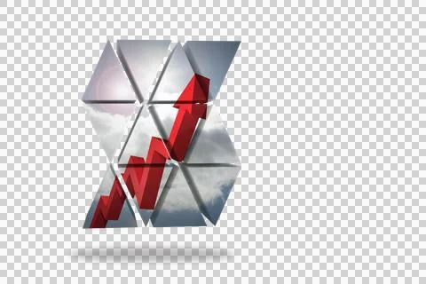 Red arrow on abstract screen Stock Illustration