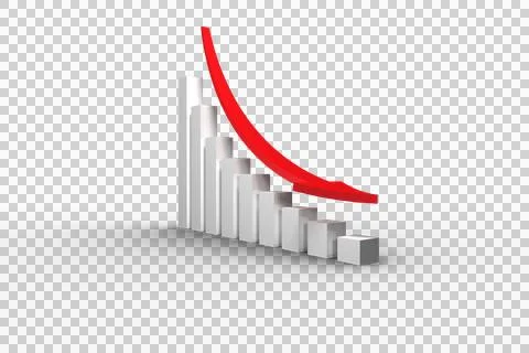 Red arrow and bar chart Illustrazione stock