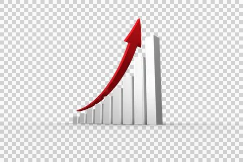 Red arrow and bar chart Stock Photos