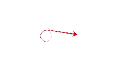 Red arrow and dots moving towards left, right, up and down on white a stark.. Vídeo Stock 334735657