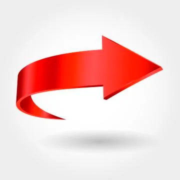 Red arrow and white background Stock Illustration