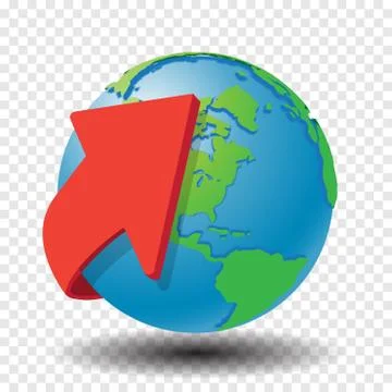 Red Arrow around Globe- vector illustration Stock Illustration
