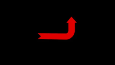Red Arrow on Black Background Showing Direction and Movement With Bold Design Vídeo Stock 341921530