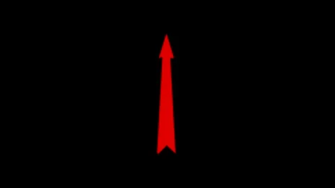 Red Arrow on Black Background Symbolizing Upward Direction and Progress Vídeo Stock 341921524