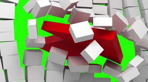 Red arrow breaking wall Video stock 23189879