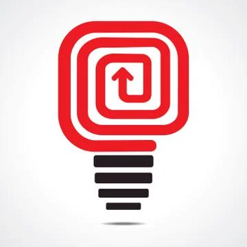 Red arrow bulb stock vector Stock Illustration