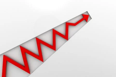 Red arrow in business graph Stock Illustration