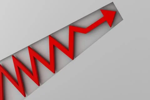 Red arrow in business graph Stock Illustration