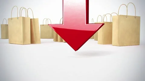 Red arrow down Stock Footage 10288367