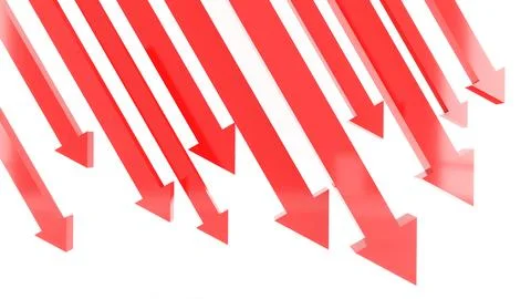 Red arrow forward on white background. Wrong business direction. Poor perfo.. Stock Illustration