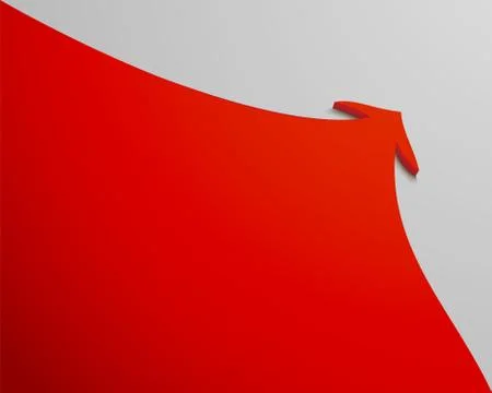 Red arrow goes up on a white background Stock Illustration