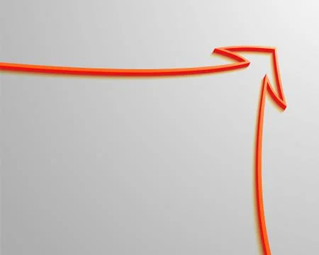 Red arrow goes up white background Stock Illustration